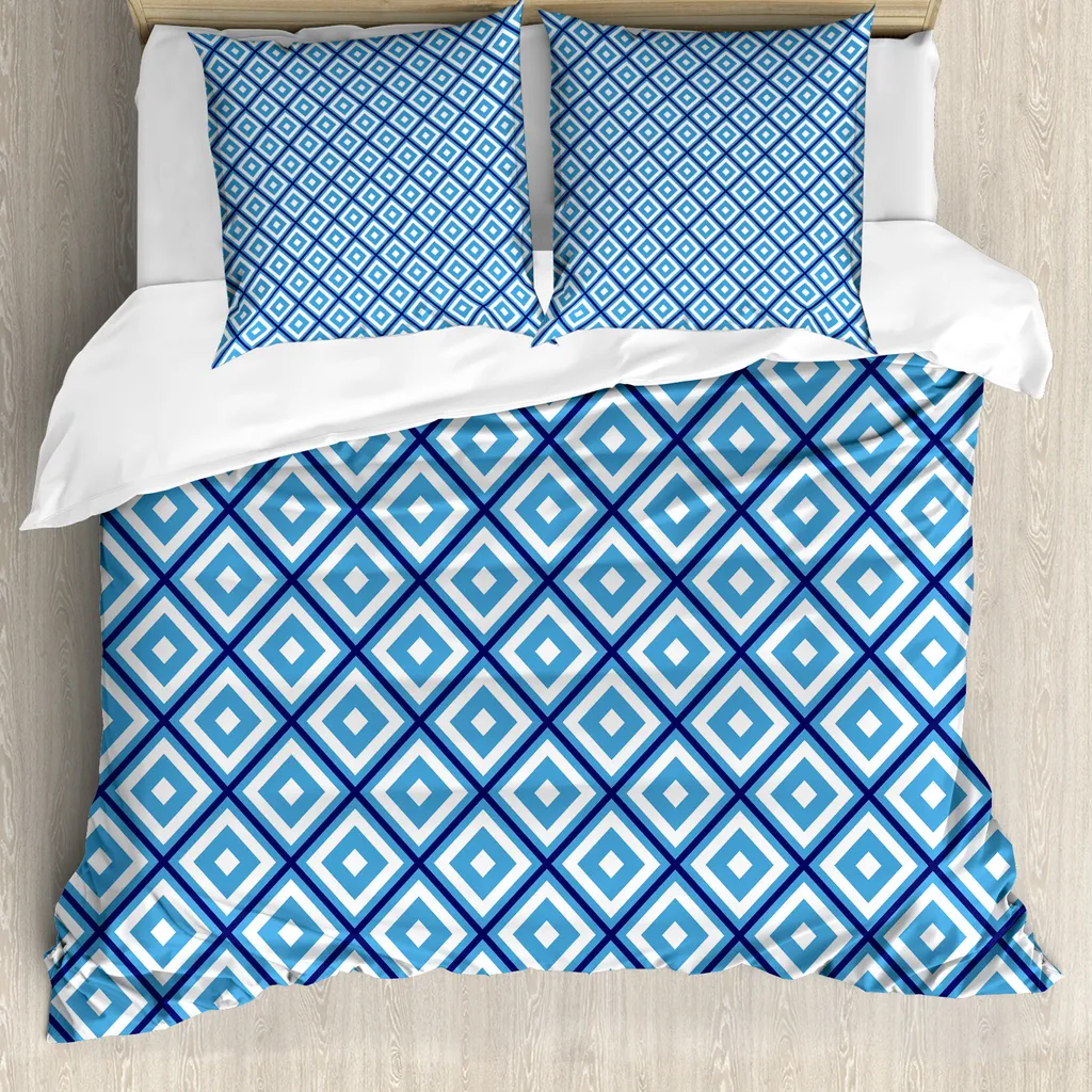Copripiumino a Rombi ABAKUHAUS Blu 155x220 - Sogni d'Oro