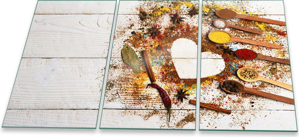 Herdabdeckplatte Abdeckung Glaskeramikfeld Abdeckplatte 3-Teilig 90x52 Gewürze Schutz