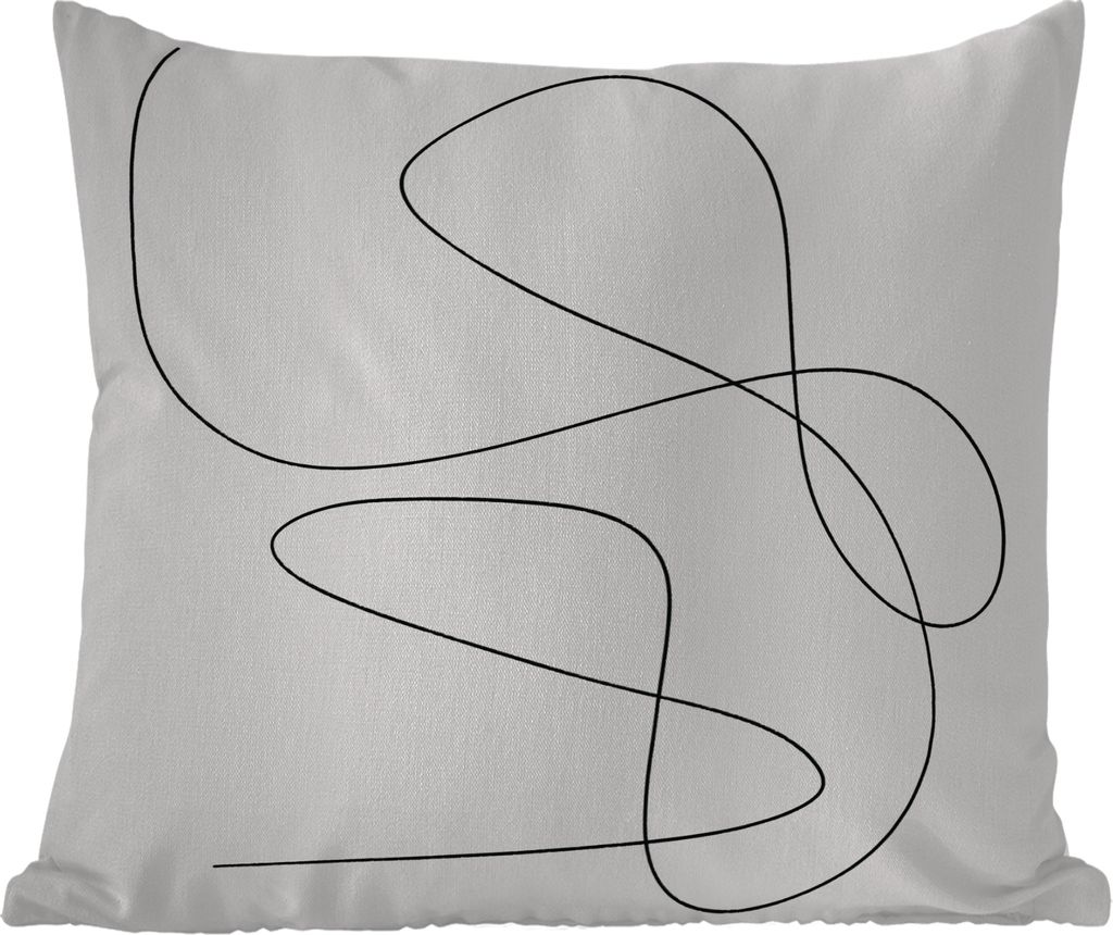 MuchoWow Outdoor Kissen - Linienkunst - Minimalismus - Abstrakt - 50x50 cm - Wetterfest - Lounge Kissen - Komfortabel - Kissen mit Bild