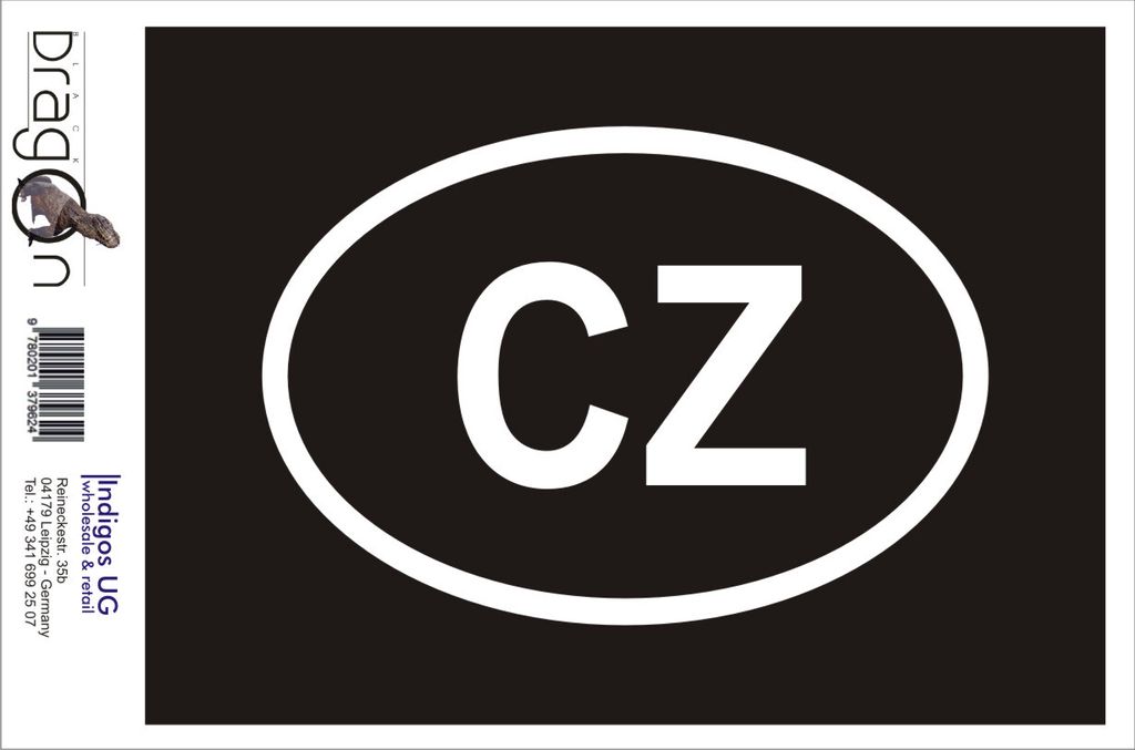 Aufkleber / Autoaufkleber - JDM / Die cut / Auto / OEM - Tschechien CZ - 160x110 mm schwarz - Heckscheibe / Heckscheibenaufkleber