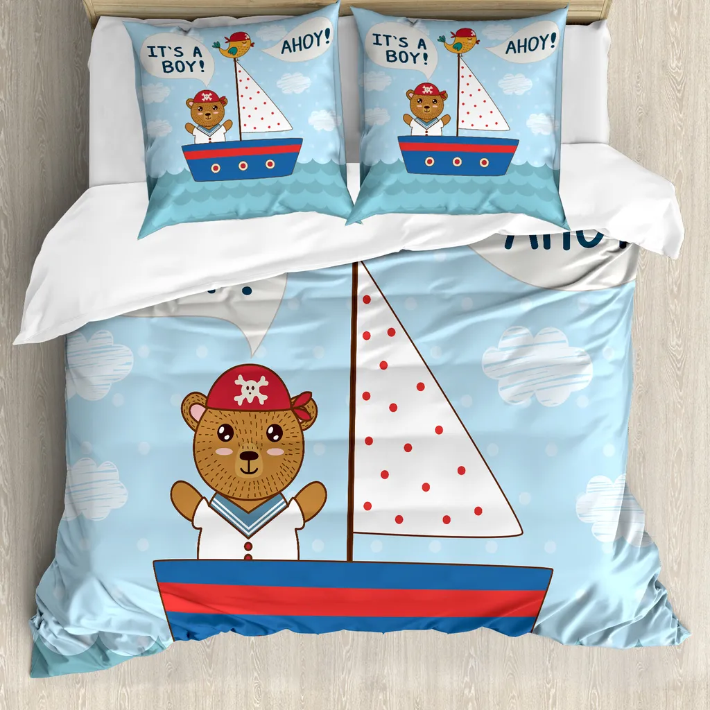 Parure de Lit Enfant Anti-acariens Multicolore 155x220cm avec Taie