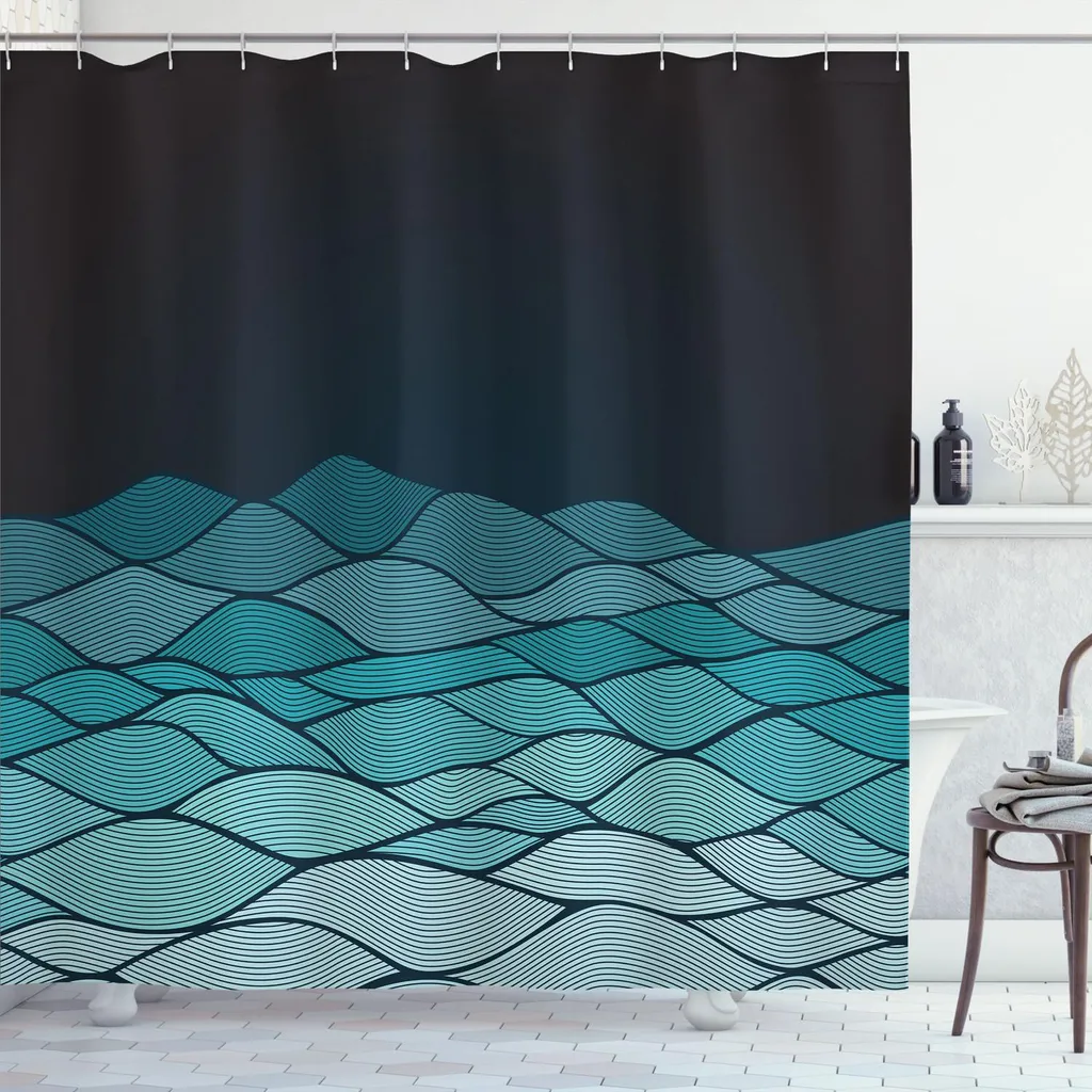 Tenda Doccia ABAKUHAUS Ocean Fluid Dynamics 175x180 - Lusso Blu