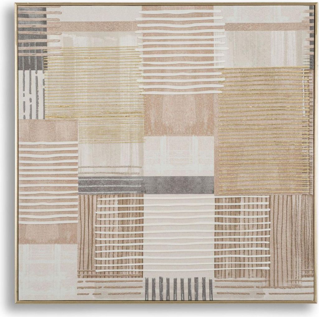 Mauro Ferretti Leinwandbild mit Rahmen Linien 60x3x60 cm