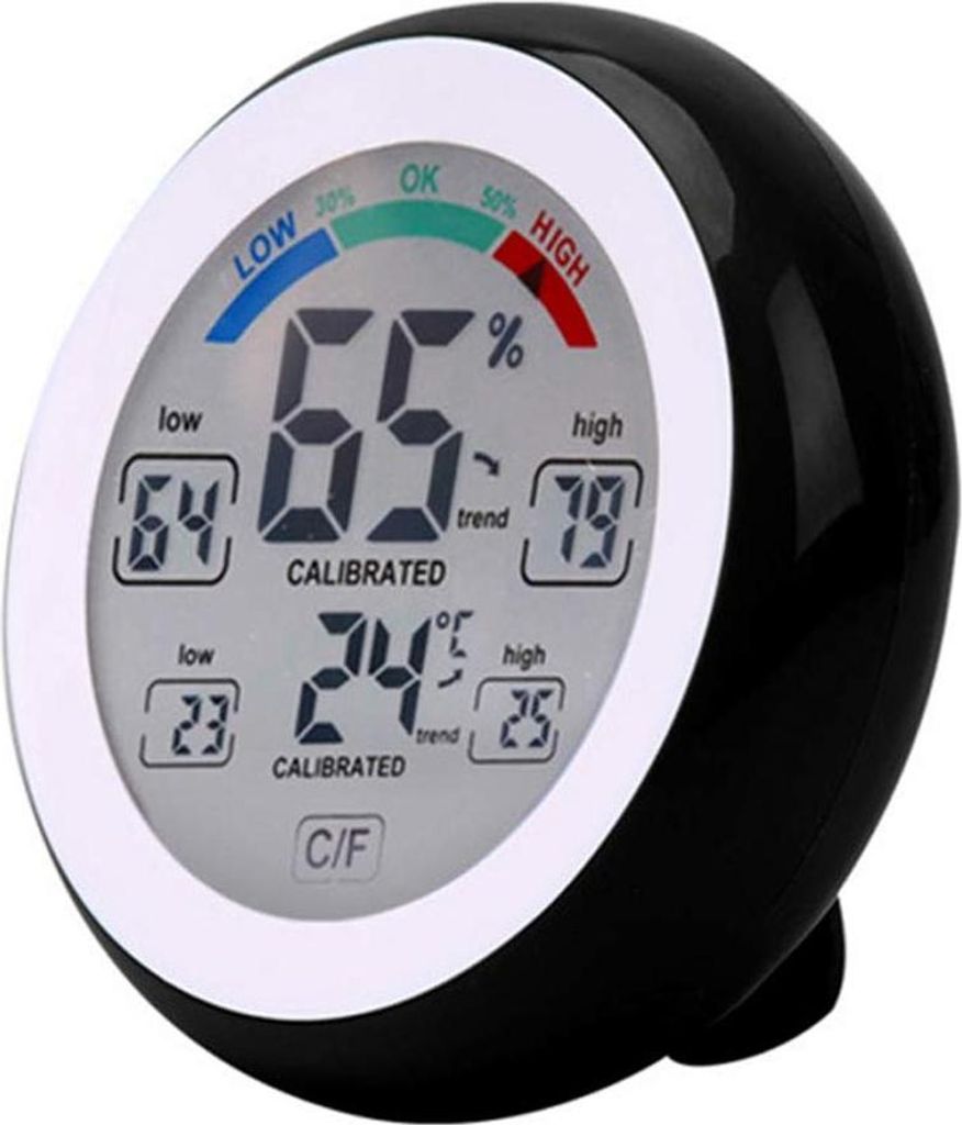 Rundes Touchscreen-Thermometer für den Haushalt, hochpräzises Messgerät für Innentemperatur und Luftfeuchtigkeit mit präziser elektronischer D...