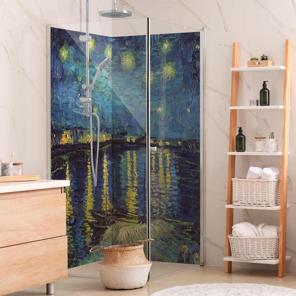 Duschrückwand Himmel selbstklebend - 0.35 mm Wandpaneel wasserfest Design blau Badrückwand fugenlos Smart matt 110x200 cm