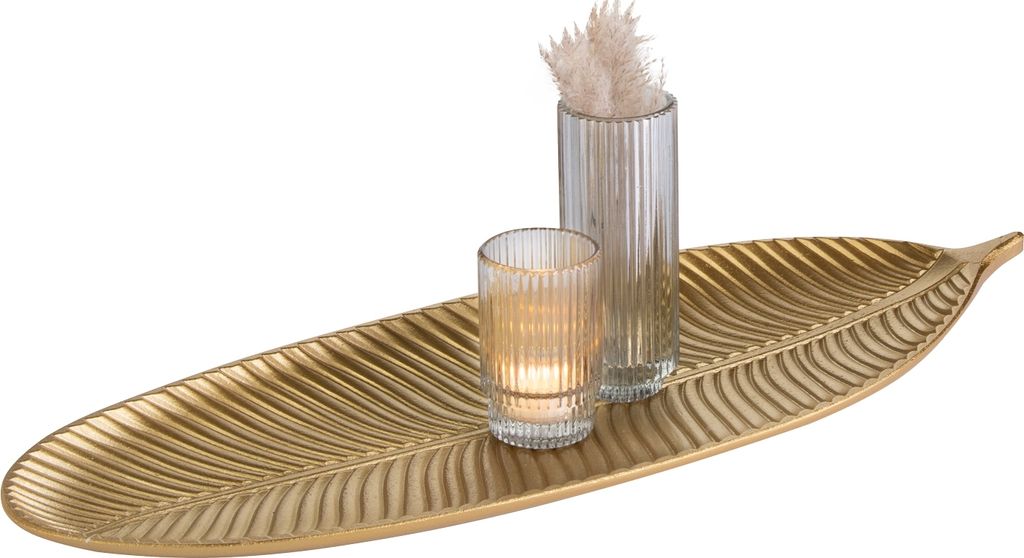 Deko-Tablett - Goldfarben - Kunststoff - 59 x 23 cm