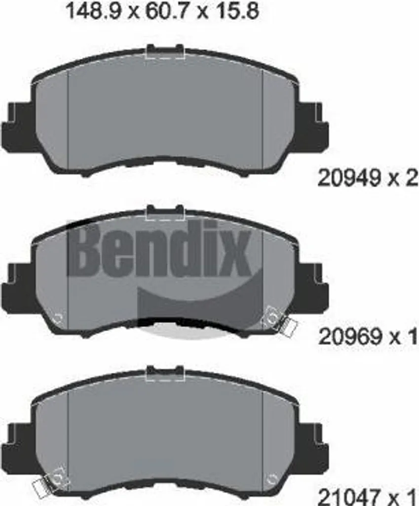 Jeu de plaquettes de frein à disque pour Eclipse - BENDIX BPD2352