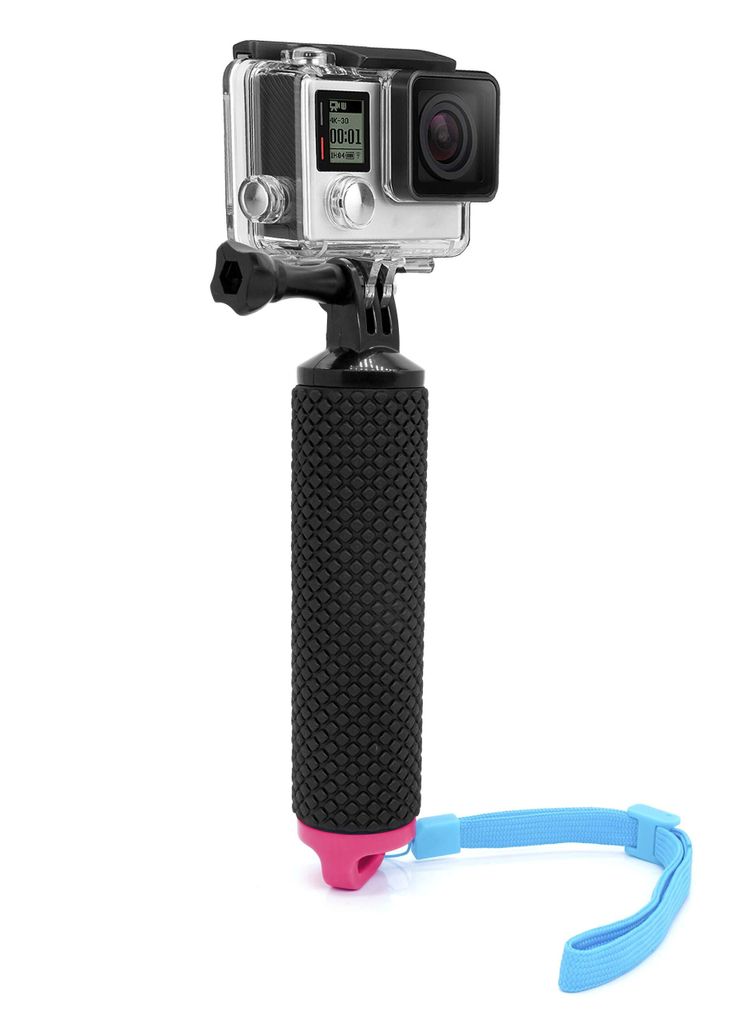 Schwimmender Action Kamera Handler Stick Pink GoPro Hero 13-10 Xiaomi Yi