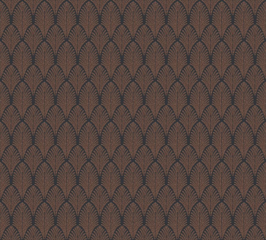 A.S. Création Art Deco Tapete Pop Style Vliestapete mit Glitzereffekt kupfer schwarz 10,05 m x 0,53 m