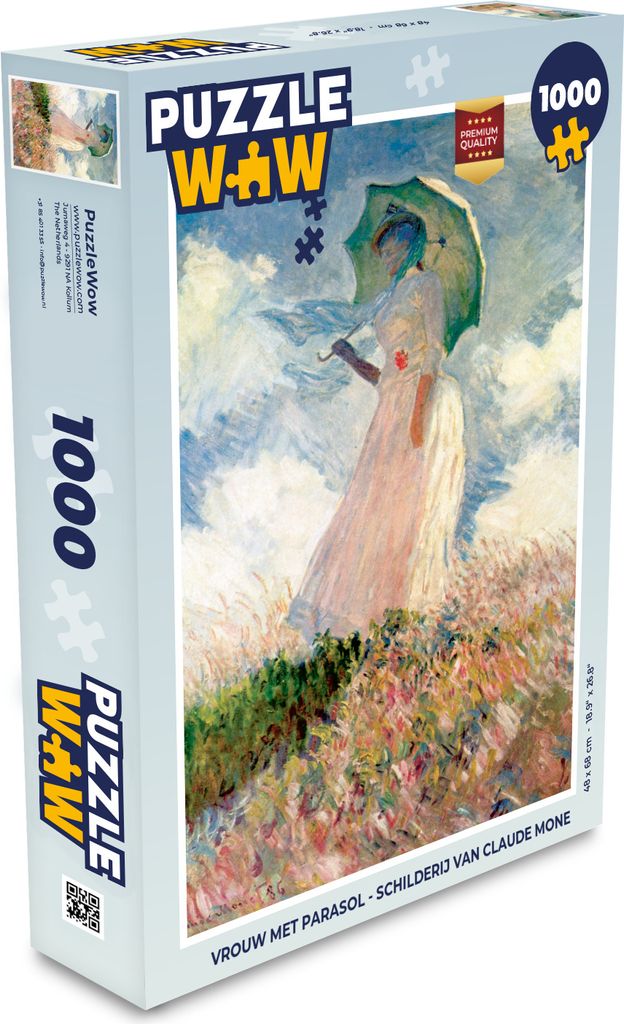 MuchoWow Puzzle 1000 Teile Frau mit Sonnenschirm - Gemälde von Claude Monet - Spielzeug - Alt und Jung - Spiele - Puzzeln