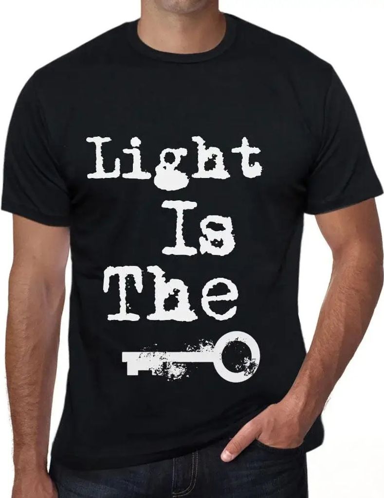 Herren Grafik T-Shirt Licht ist der Schlüssel – Light Is The Key – Öko-Verantwortlich Vintage Jahrgang Kurzarm Lustige Druck Geburtstag Gesch...