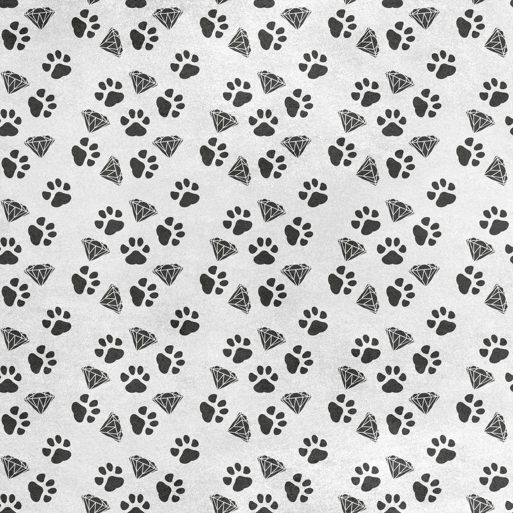 Royal Samt Stoff Polyester Zum Nähen - Motiv Pfoten und Diamanten