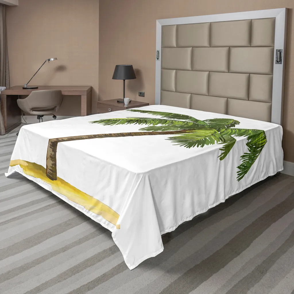 Drap de Lit Doux et Confortable à Motif Palmier Numérique 266x260 cm