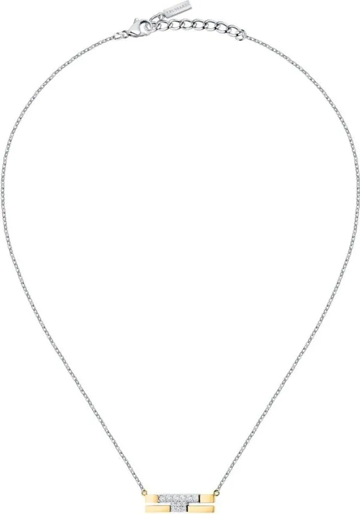 Collier acier bicolore T-Logo zircons TJAXC06 : fini les bijoux ternes