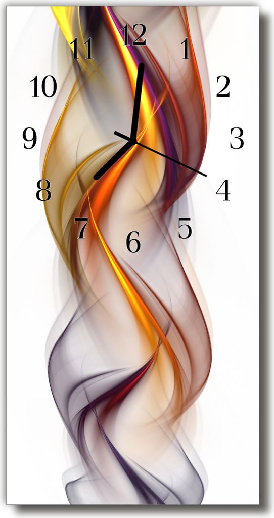 Tulup Glasuhr Wanduhr Küchenuhr Echt-Glas 30x60 Abstrakt Mehrfarbig