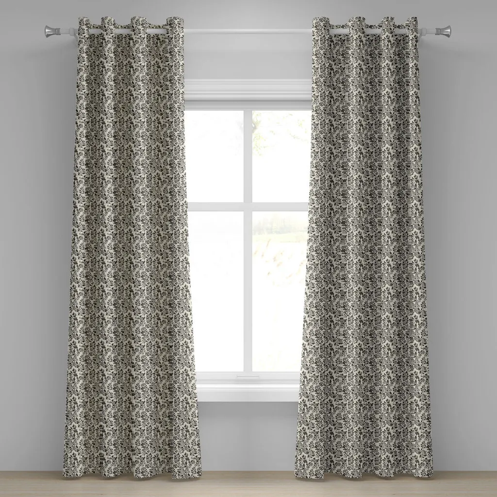 Rideaux décoratifs 2 panneaux à motifs abstraits Nature Flourish