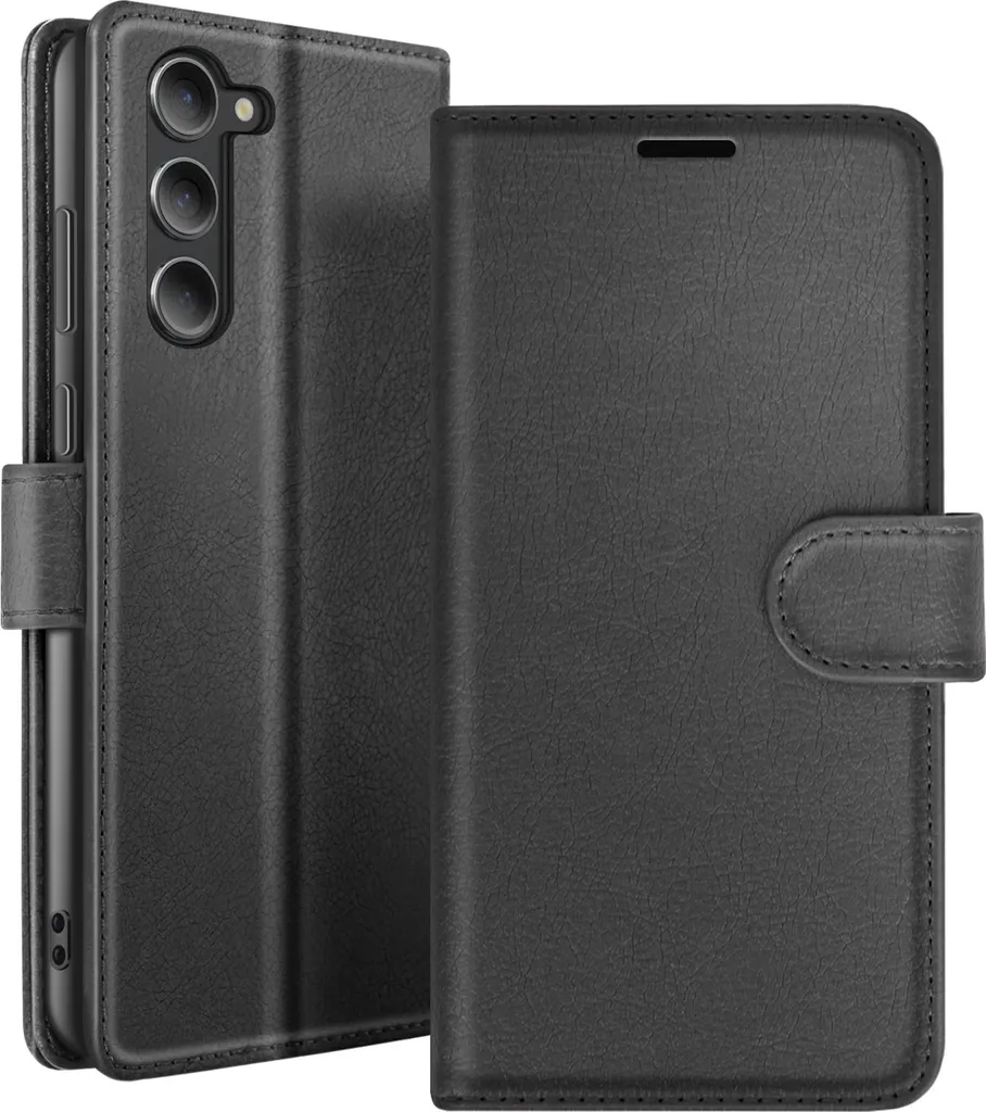 Zanaé, custodia per Galaxy S23 con supporto per carte di credito a chiusura magnetica, nero