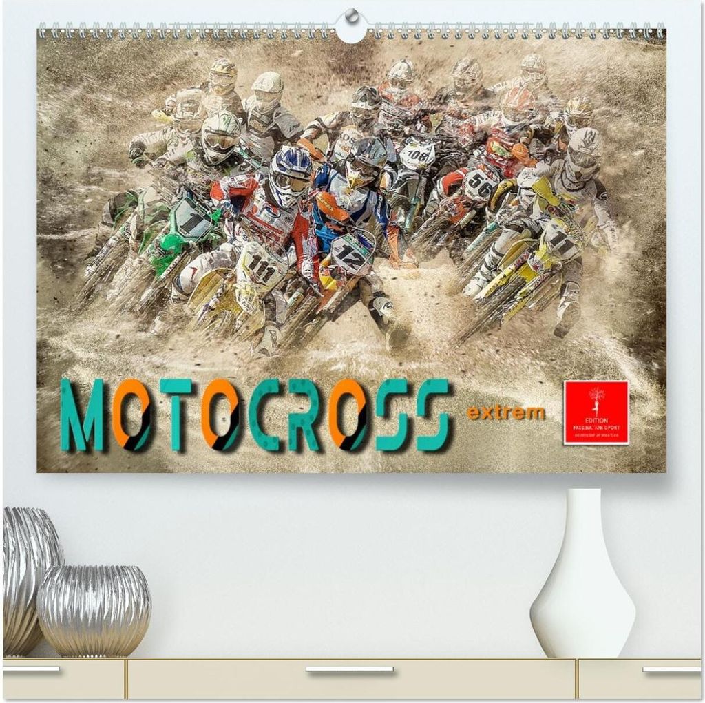 Motocross extrem (hochwertiger Premium Wandkalender 2026 DIN A2 quer), Kunstdruck in Hochglanz