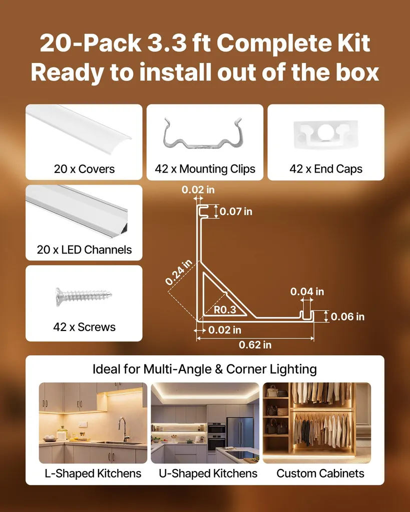 Solution Éclairage LED Sans Points Lumineux - Profilé Aluminium en V