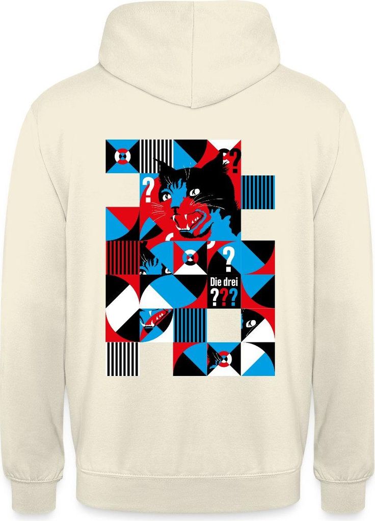 Spreadshirt Die Drei Fragezeichen Abstraktes Katzen Design Uni Hoodie, XL, Vanille-Milchshake