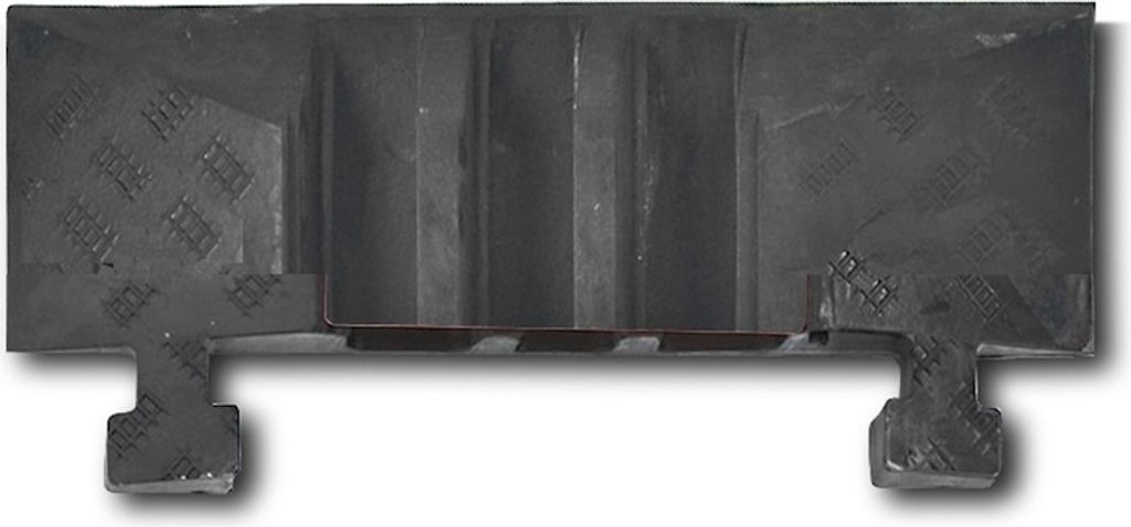 PROREGAL Endstück-Zapfen für Kabelbrücke BIG mit 3 Kanälen aus Hartgummimischung | HxBxT 7,5x23x60cm | LKW geeignet 12 Tonnen Achsenlast | Schwarz