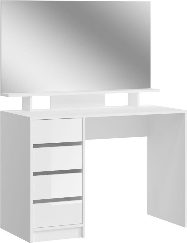 Coiffeuse ESTRELLA weiß mit Spiegel – 110 cm, 4 Schubladen, klassischer Stil