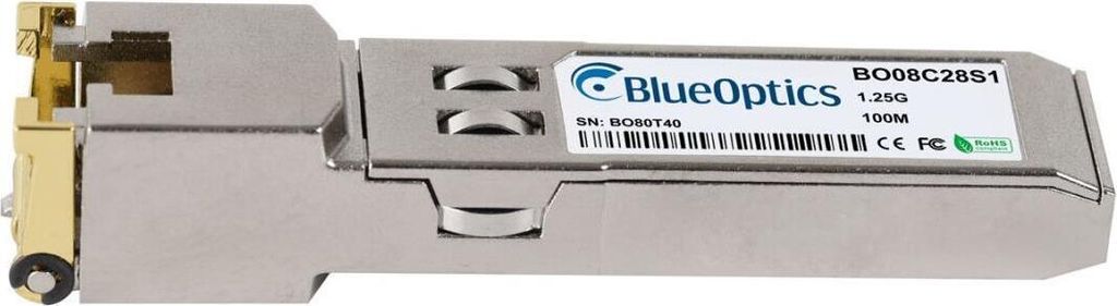 BlueOptics 03FP283-BO, Faseroptik, SFP, 100 m, 1.25 Gigabit Ethernet, 1000BASE, Aluminium