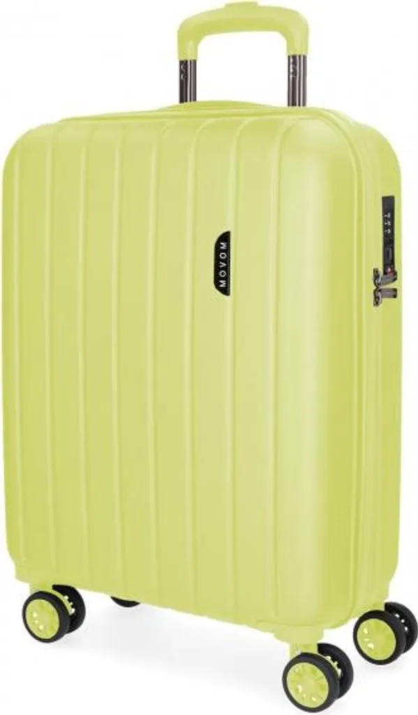 MOVOM Wood Yellow, Valigia da viaggio a conchiglia, 55x40x20cm, 38L, 531916B (piccola)