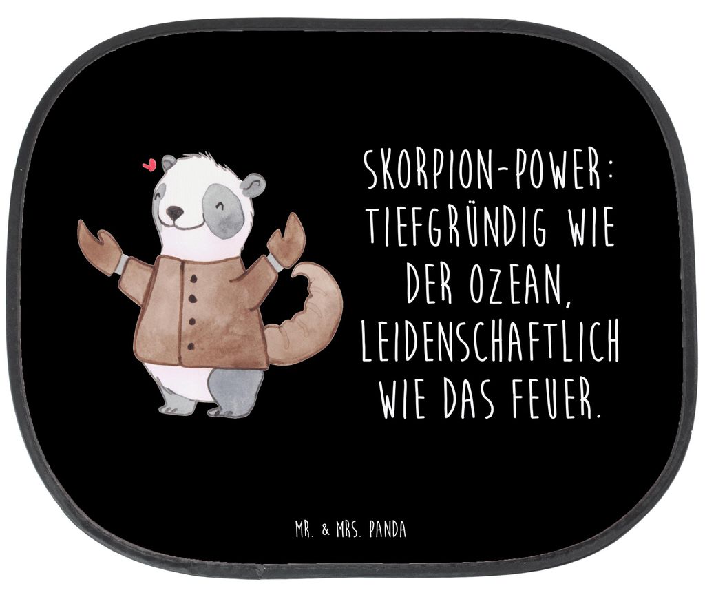 Mr. & Mrs. Panda Sonnenblende Auto Skorpion Astrologie - Schwarz - Geschenk, Tierkreiszeichen, Sonnenschutz, Geburtstagsgeschenk, Fürs, saugnapf, ...