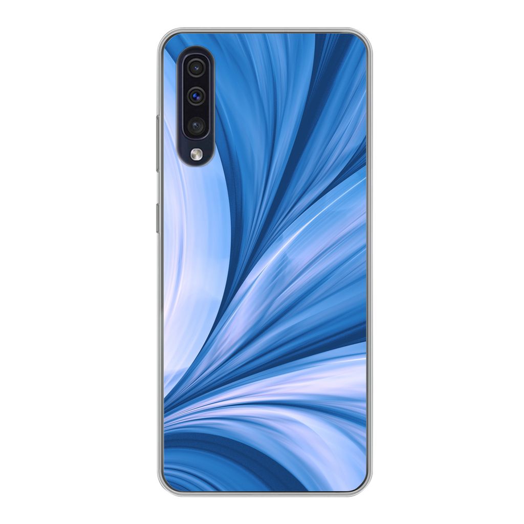 MuchoWow Handyhülle Schutzhülle Hülle für Samsung Galaxy A30s Blau - Abstrakt - Design Silikon Softcase Handy Hülle - Karteninhaber