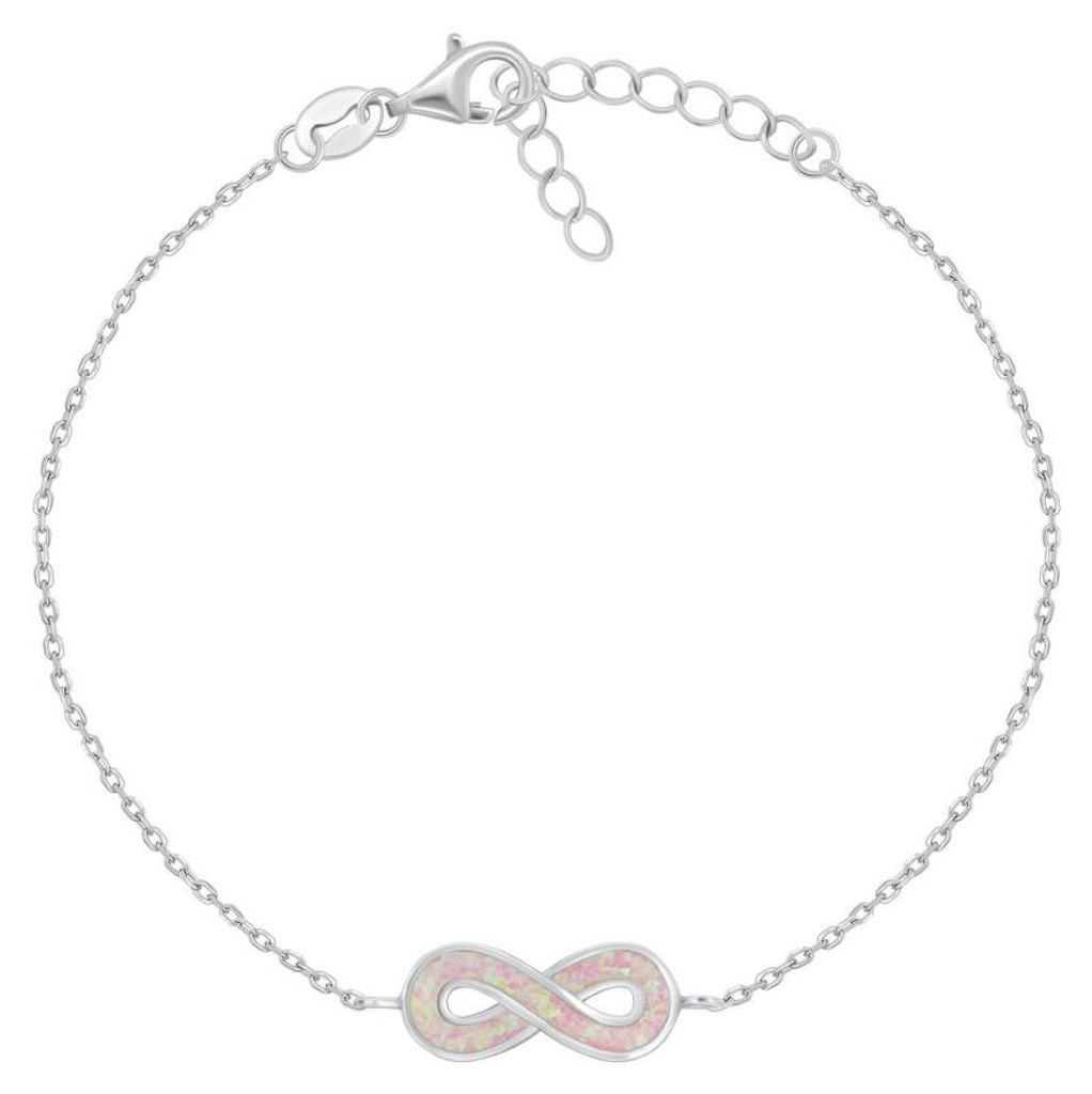 Silber Armband mit rosa Opal Unendlichkeit BRC208WP