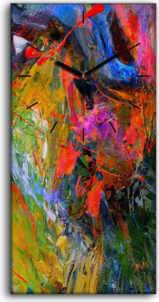 Küche Wohnzimmer Wand Leinwand Uhr Geräuschlos 30x60 Malerei Abstrakte Kunst - schwarze Hände