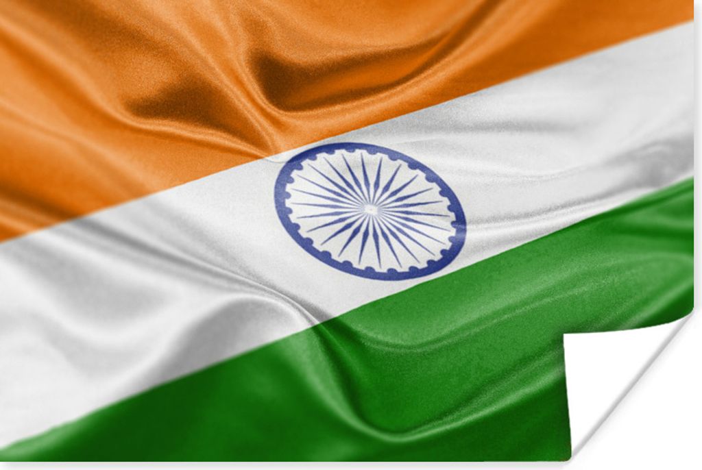 MuchoWow Poster Nahaufnahme der Flagge von Indien 30x20 cm - Plakate - Print