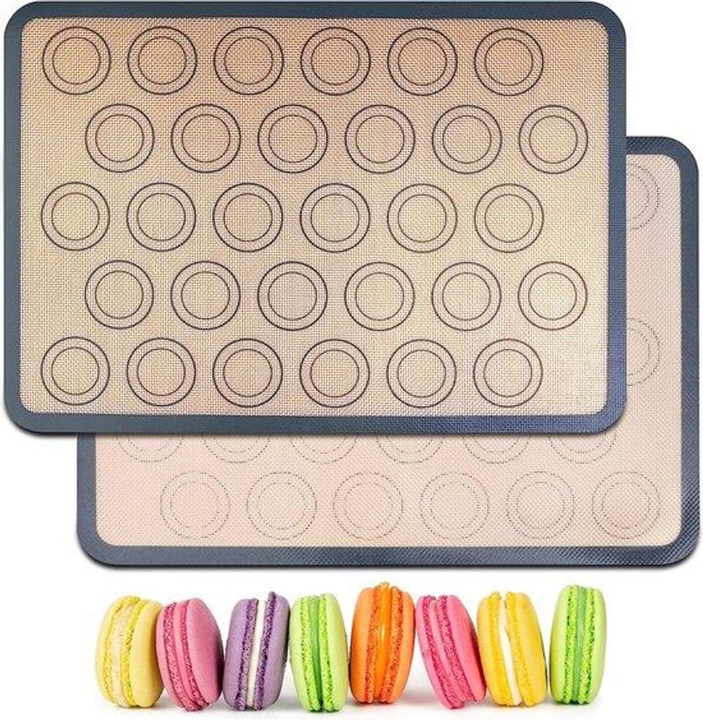 Silikon-Matten-Set, 2-teilig, Anti-Rutsch, Wiederverwendbar, Backen, Fondant, Pizza