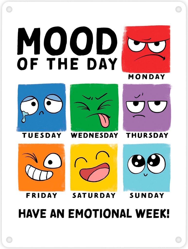 Emotionen Metallschild in 15x20 cm mit Spruch Mood of the Produktbild 