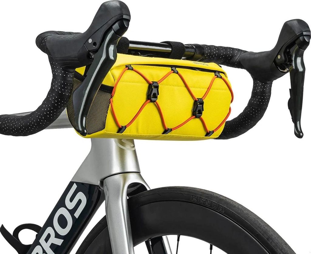 Rockbros Lenkertasche Fahrrad 2,2 l mit Schultergurt und Reflektoren Gelb