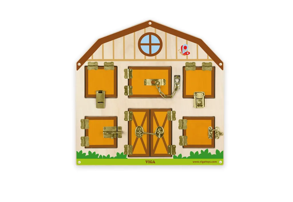 Tableau éducatif Ferme Viga 51627 avec 4 types de fermetures inox