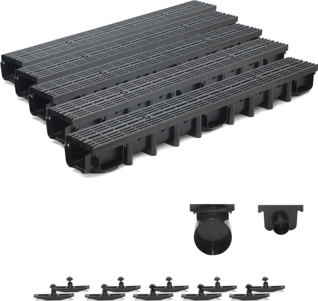 5m Entwässerungsrinne für modulares System A15 98mm, Produktbild 