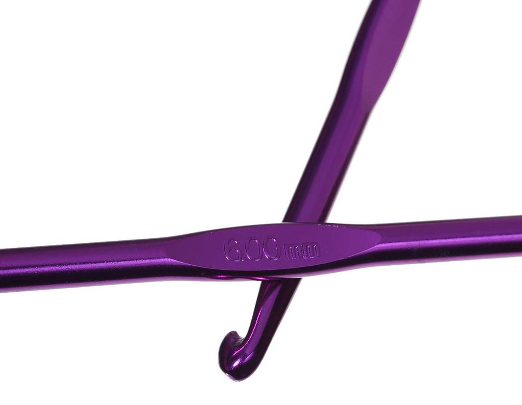 Aluminium Häkelnadel 6mm Detail Kopf und Griff
