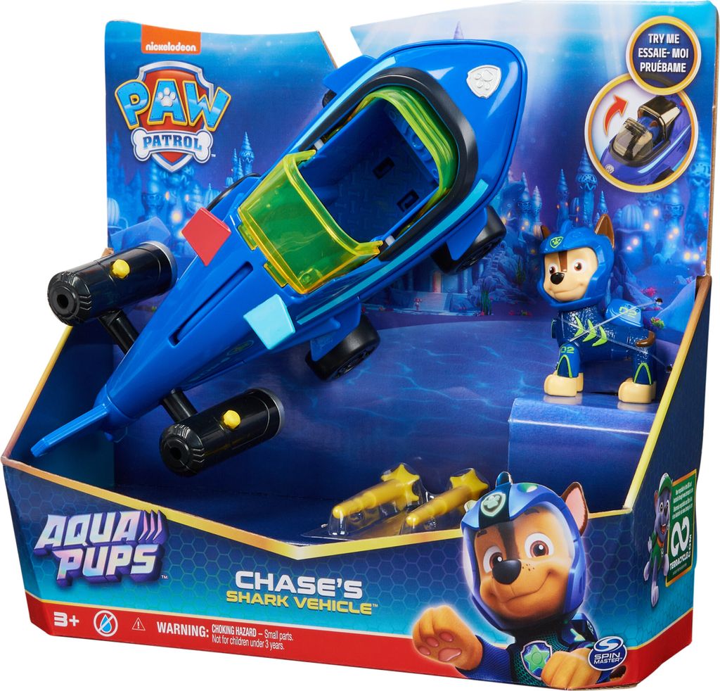 Paw Patrol Aqua Pups - Basis Fahrzeug im Hai-Design mit Produktbild 