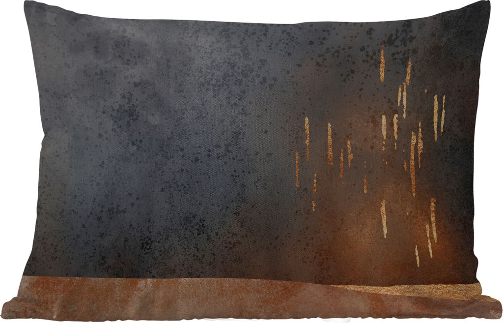 MuchoWow Outdoor Kissen - Abstrakt - Gold - Design - 50x30 cm - Wetterfest - Lounge Kissen - Sofa kissen - Wohnzimmer Dekoration