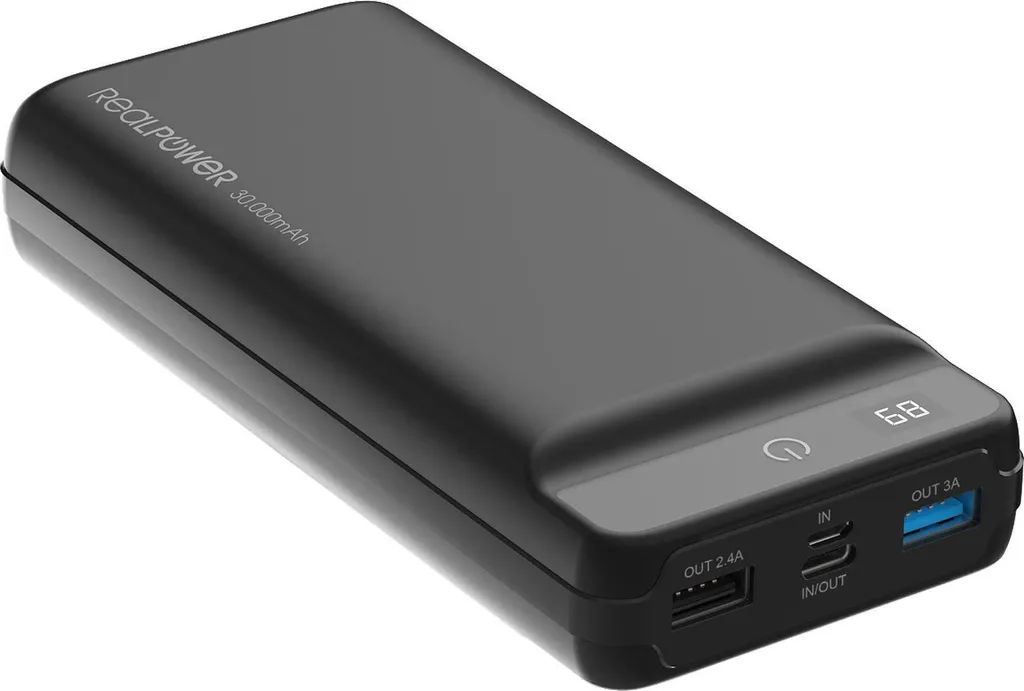 Batterie Externe Realpower PB-30k Chargeur Portable PD 30000mAh Ultra-Rapide