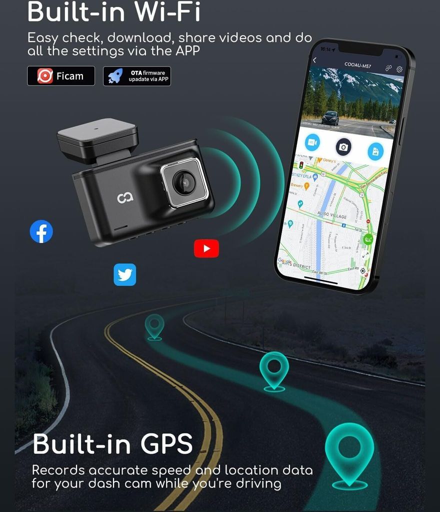 Mini Dashcam Auto Vorne Hinten 2.5K/1080P Autokamera,170° Produktbild 7