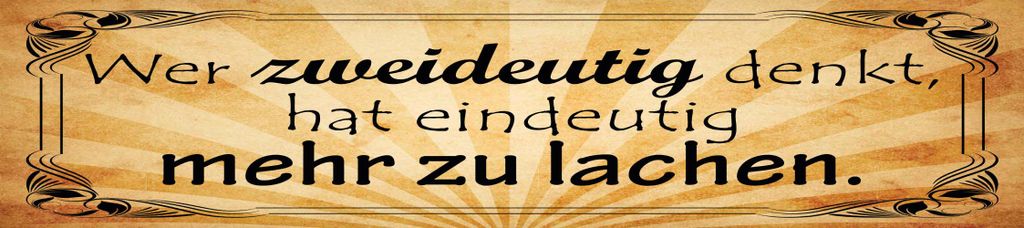 vianmo Blechschild 10x46 cm Wer zweideutig denkt, hat eindeutig mehr zu lachen.