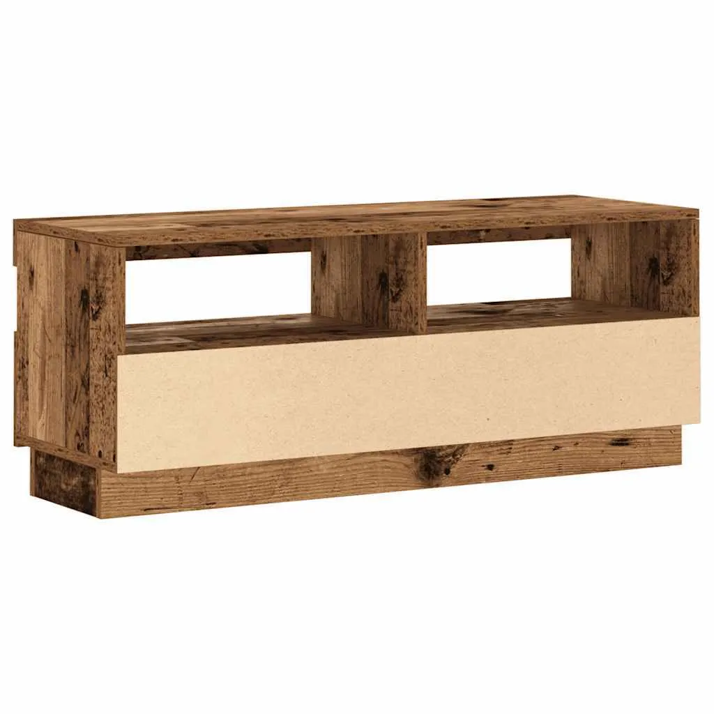Mobile TV LED 100x35x40 cm in Legno di Recupero Massello | Design Unico - 8