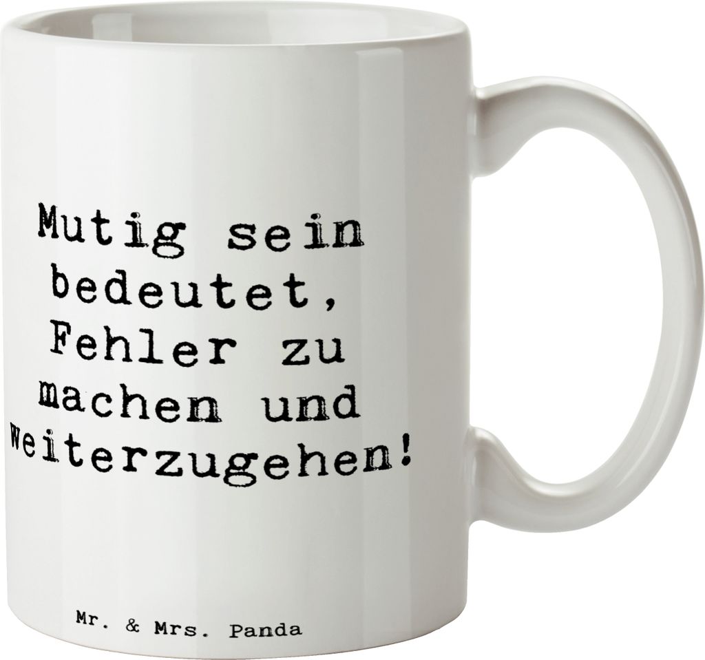 Mr. & Mrs. Panda Kaffeebecher Spruch Fehler machen Lernen - Weiß - Geschenk, Becher, weitergehen, Ermutigung, Mutig sein, Chancen, daraus, Hoffnun...