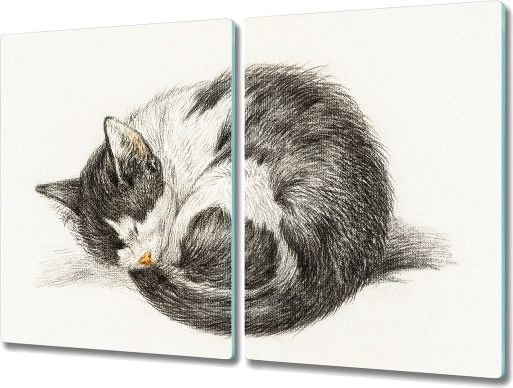 Coloray Hackbrett Küchenbrett Kochplattenabdeckung Schneidebrett Herdabdeckplatte 2x40x52 cm - Haustier Katze