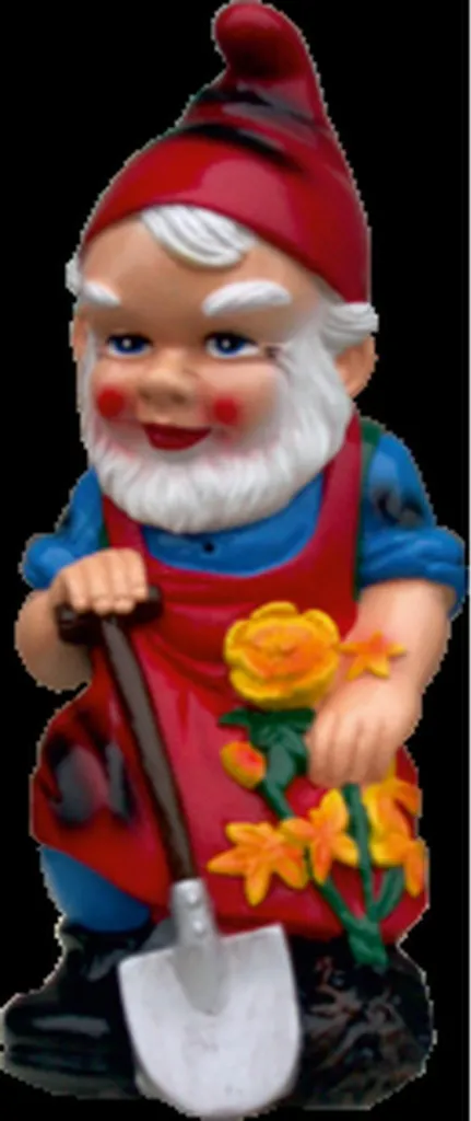 Nain de Jardin Incassable avec Pelle - Statue Déco Durable pour Jardin