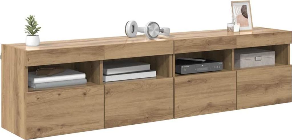 TV-Wandregale 2 pcs Artisan-Eiche 80 x 30 x 40 cm Holzwerkstoff