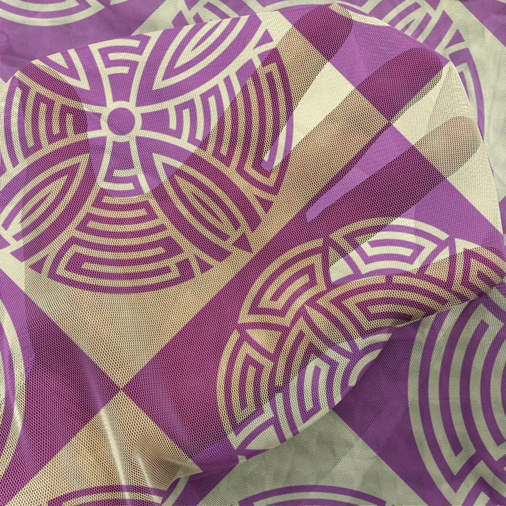 Decorazione Parete Etnica ABAKUHAUS 160x274 cm - Satin Giallo Viola - 2